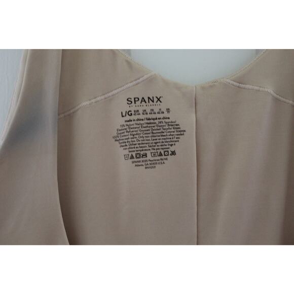 Spanx by Sara Blakely Mid-Thigh Beige Size Large Bodysuit Open Bust - Picture 4 of 9